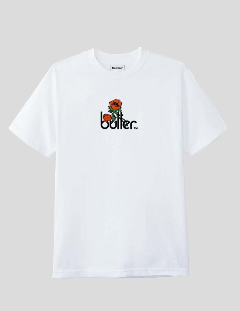 T-shirt BUTTER GOODS vento fiori tee bianco